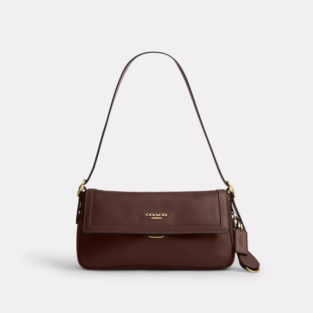 Etta Small Flap Shoulder Bag - Natural Grain Leather/Gold/Maple