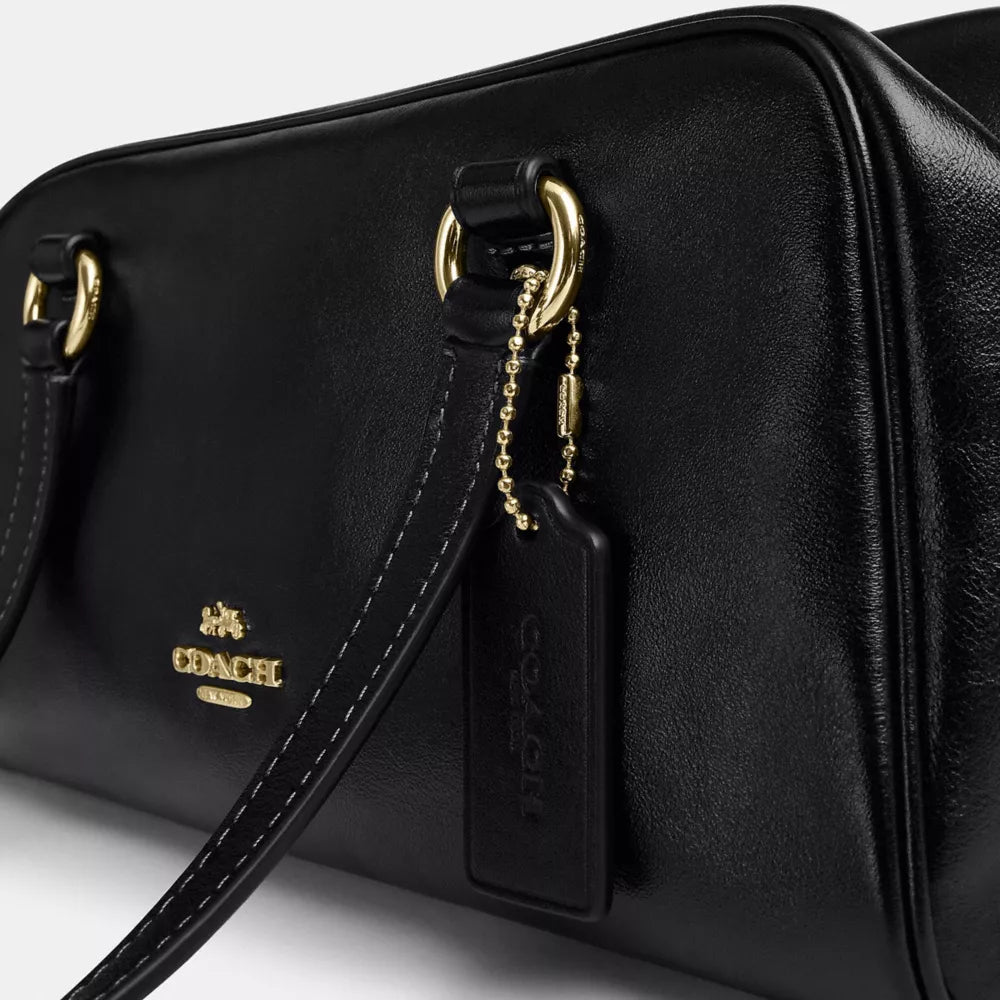 Sydney Shoulder Bag - Crinkle Leather/Gold/Black