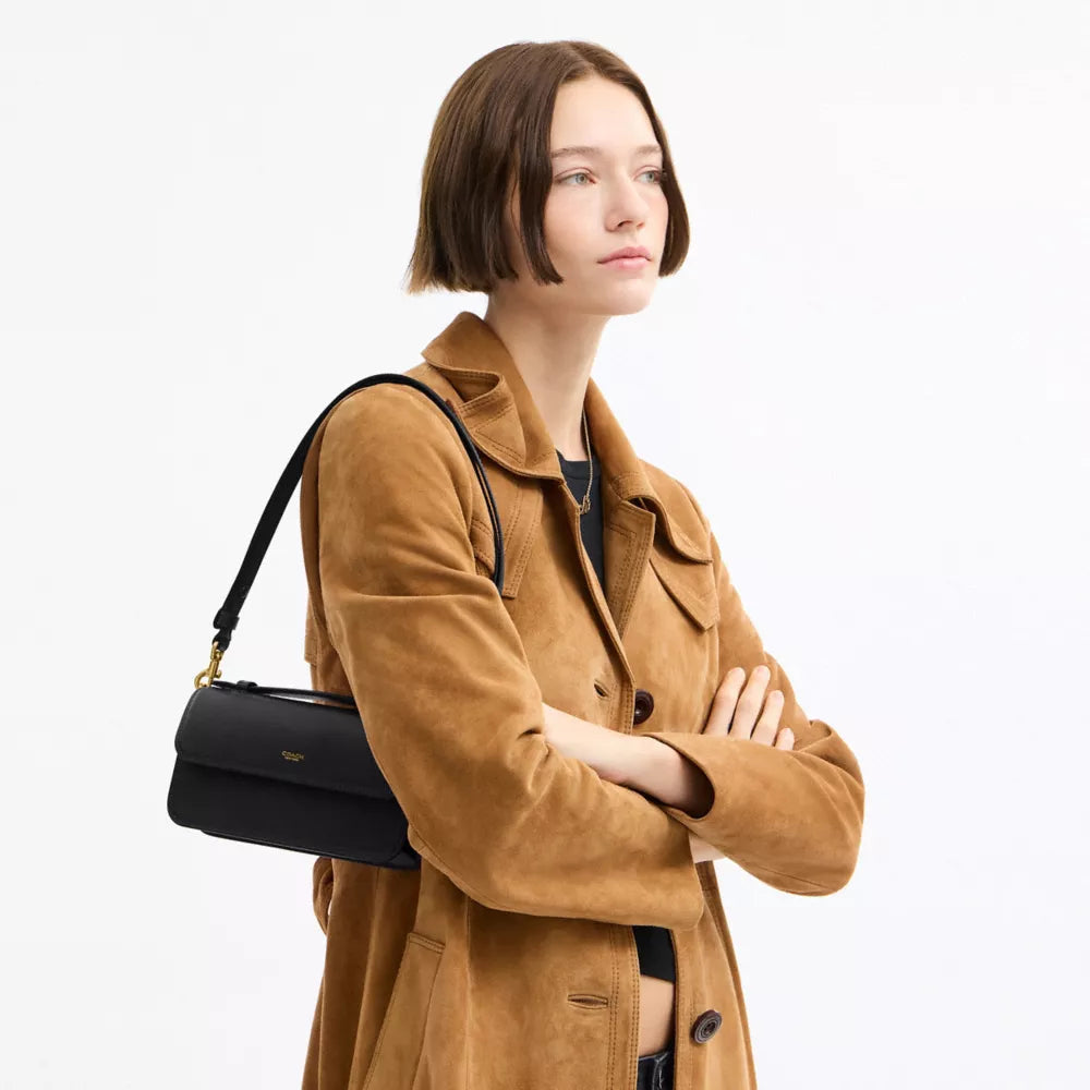 New York Elora Top Handle Crossbody Bag - Smooth Leather/Brass/Black