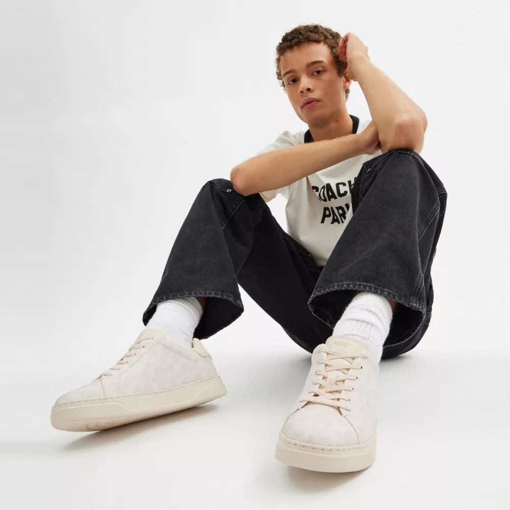 High Line Sneaker In Signature Canvas - Coated Canvas/Off White