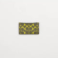 Restored Zip Card Case In Signature Leather - Army Green/Key Lime
