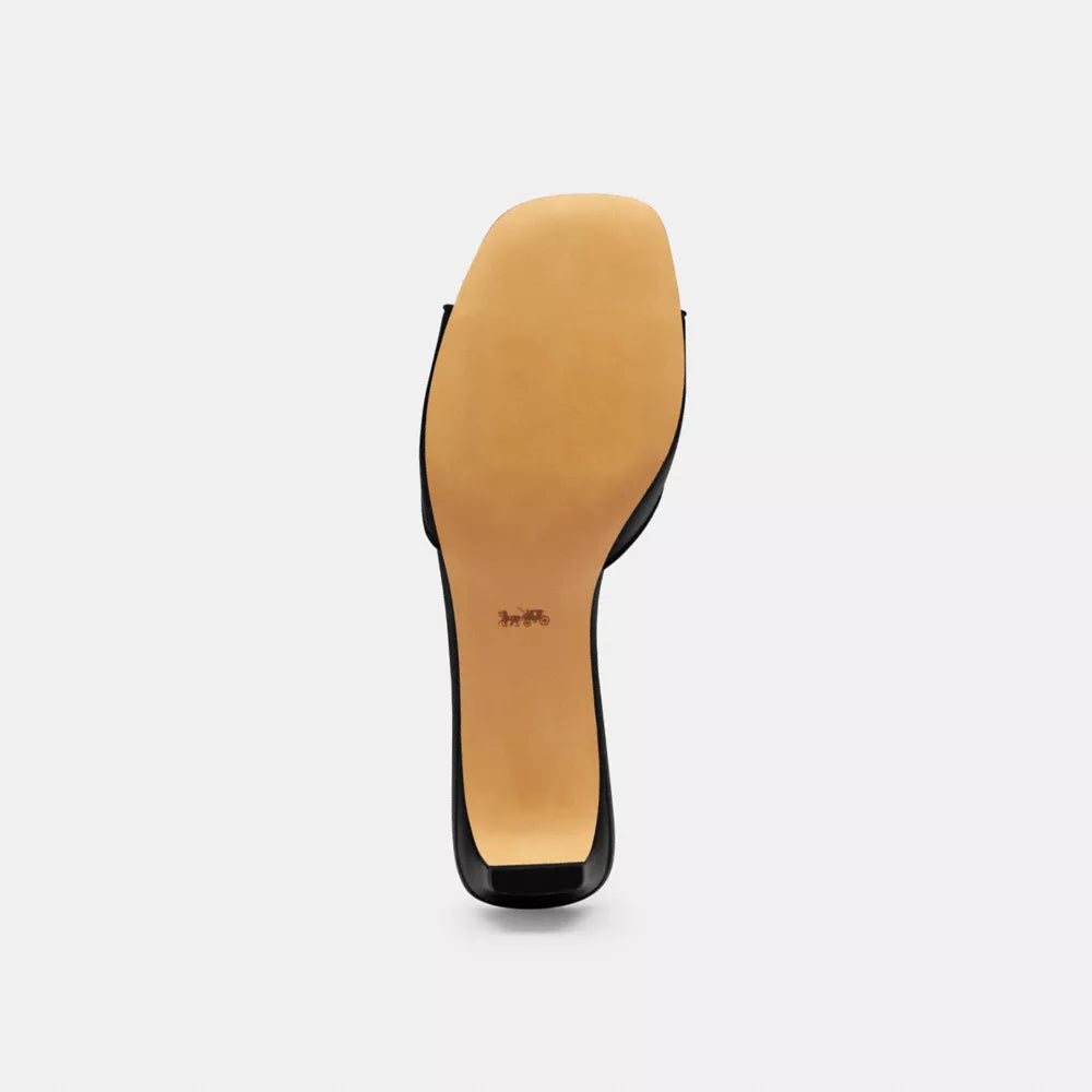Bow Kitten Heel Sandal - Black