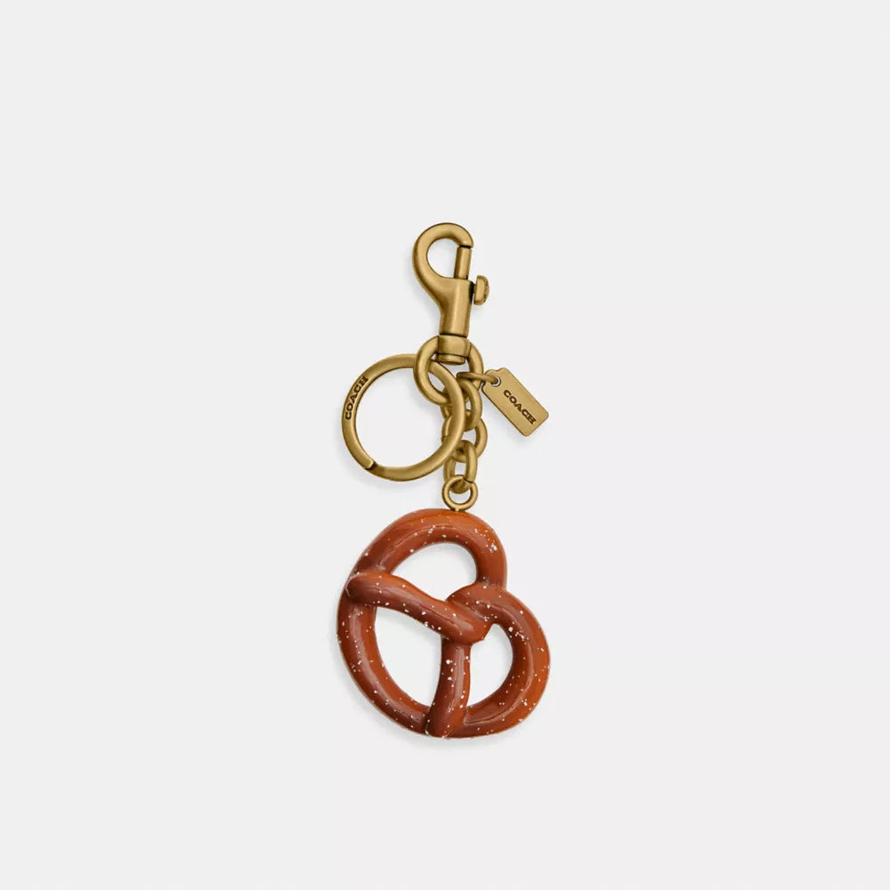 Small Pretzel Bag Charm - Brass/Multi