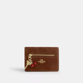 Card Case With Charms - Gold/Warm Brown