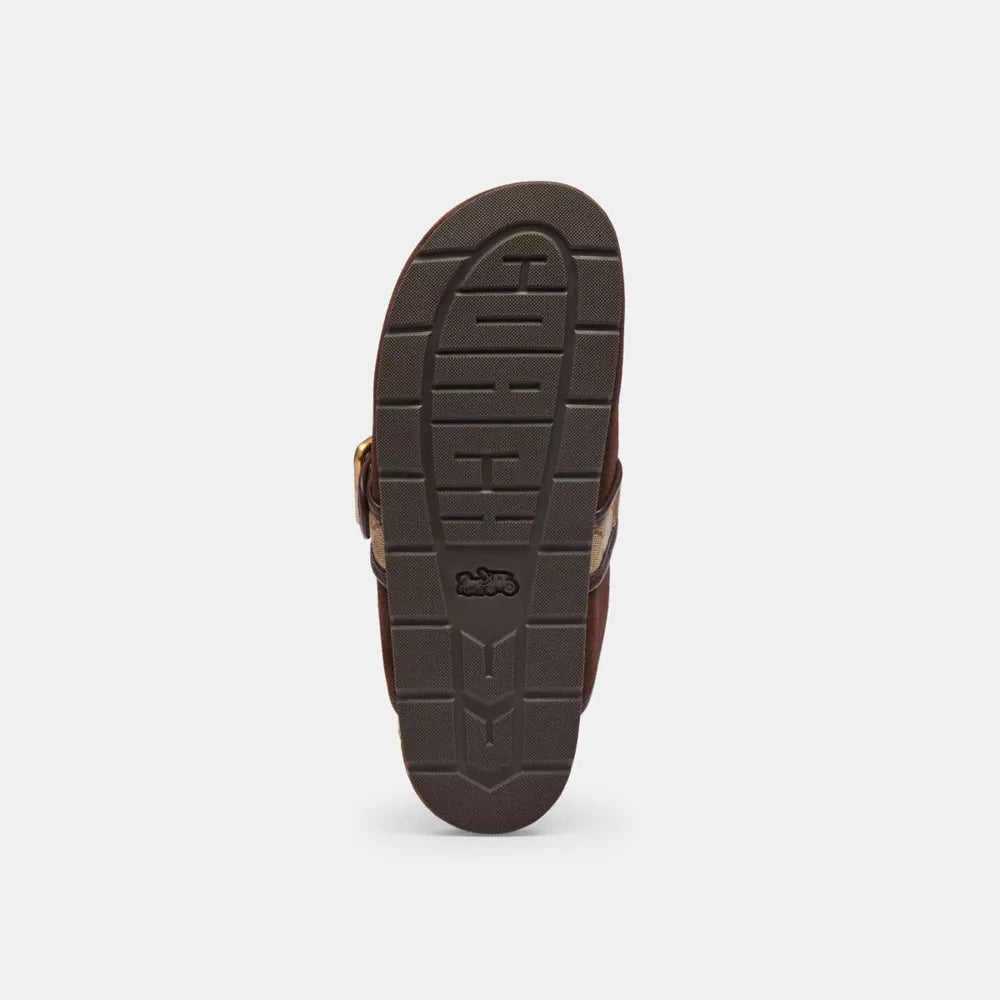 Archival Buckle Clog With Signature Jacquard - Chocolate Brown