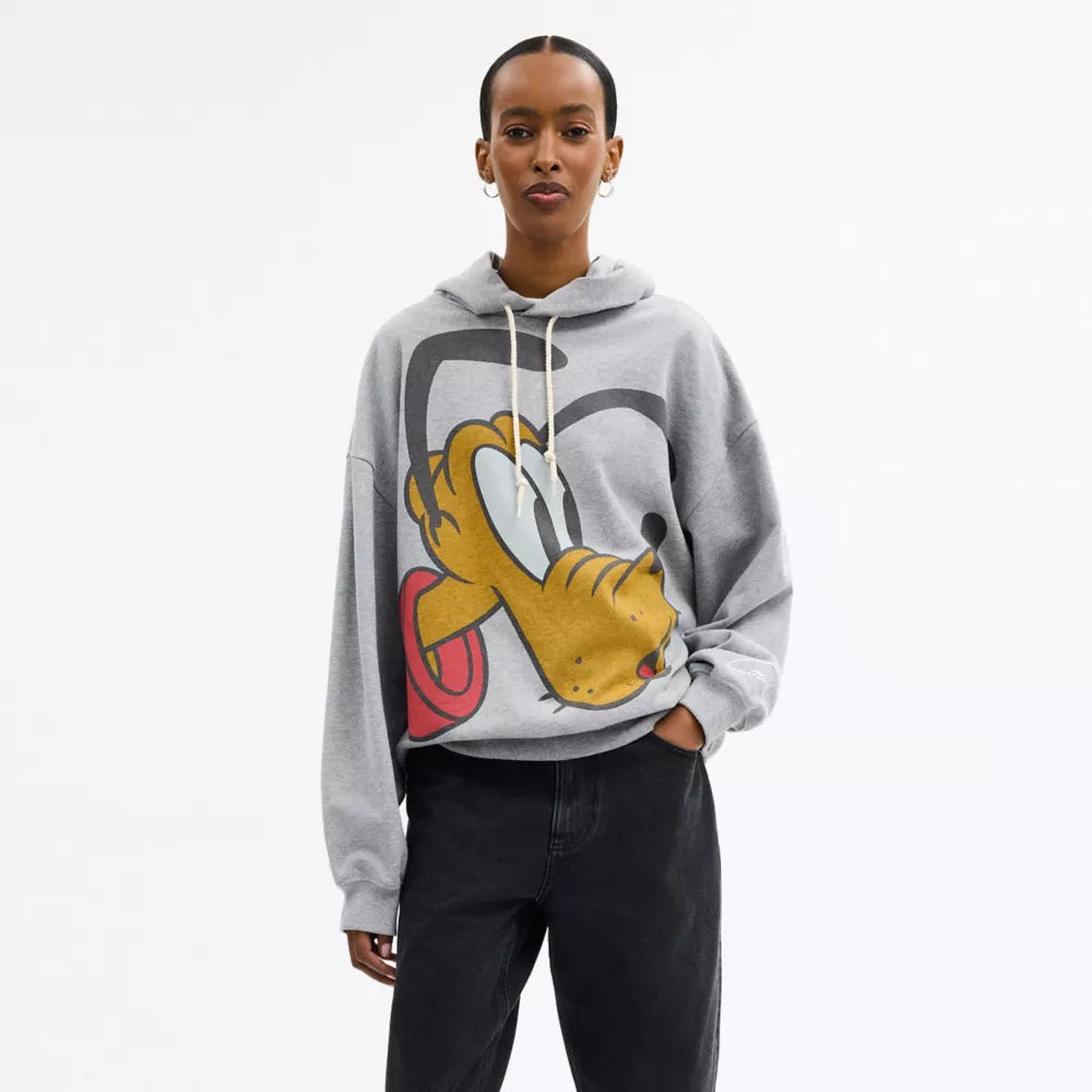 Disney X Coach Pluto Hoodie - Heather Grey