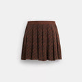Signature Pleated Knit Mini Skirt - Maple