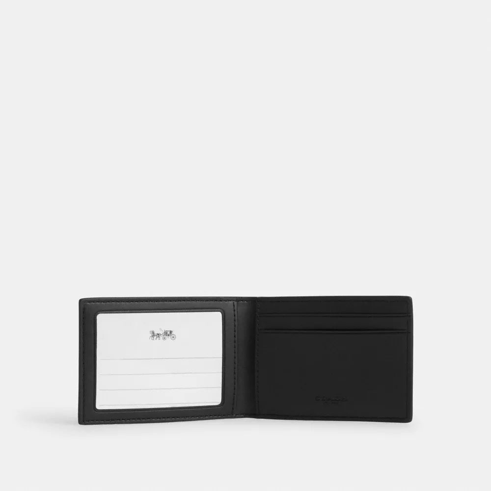 Compact Billfold Wallet In Signature Canvas - Signature Canvas/Charcoal/Black