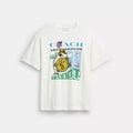Collage Train Relaxed T-Shirt In Organic Cotton - Vintage Ivory