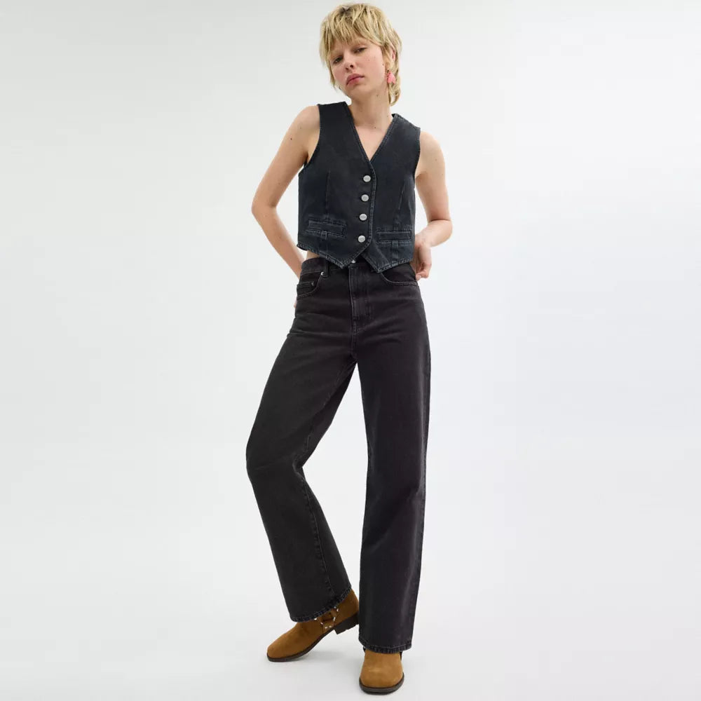 Loose Fit Jeans In Organic Cotton - Black