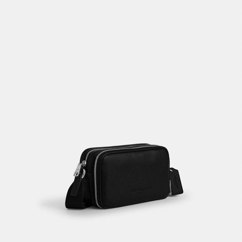 Colton Crossbody Bag 19 - Pebbled Leather/Silver/Black
