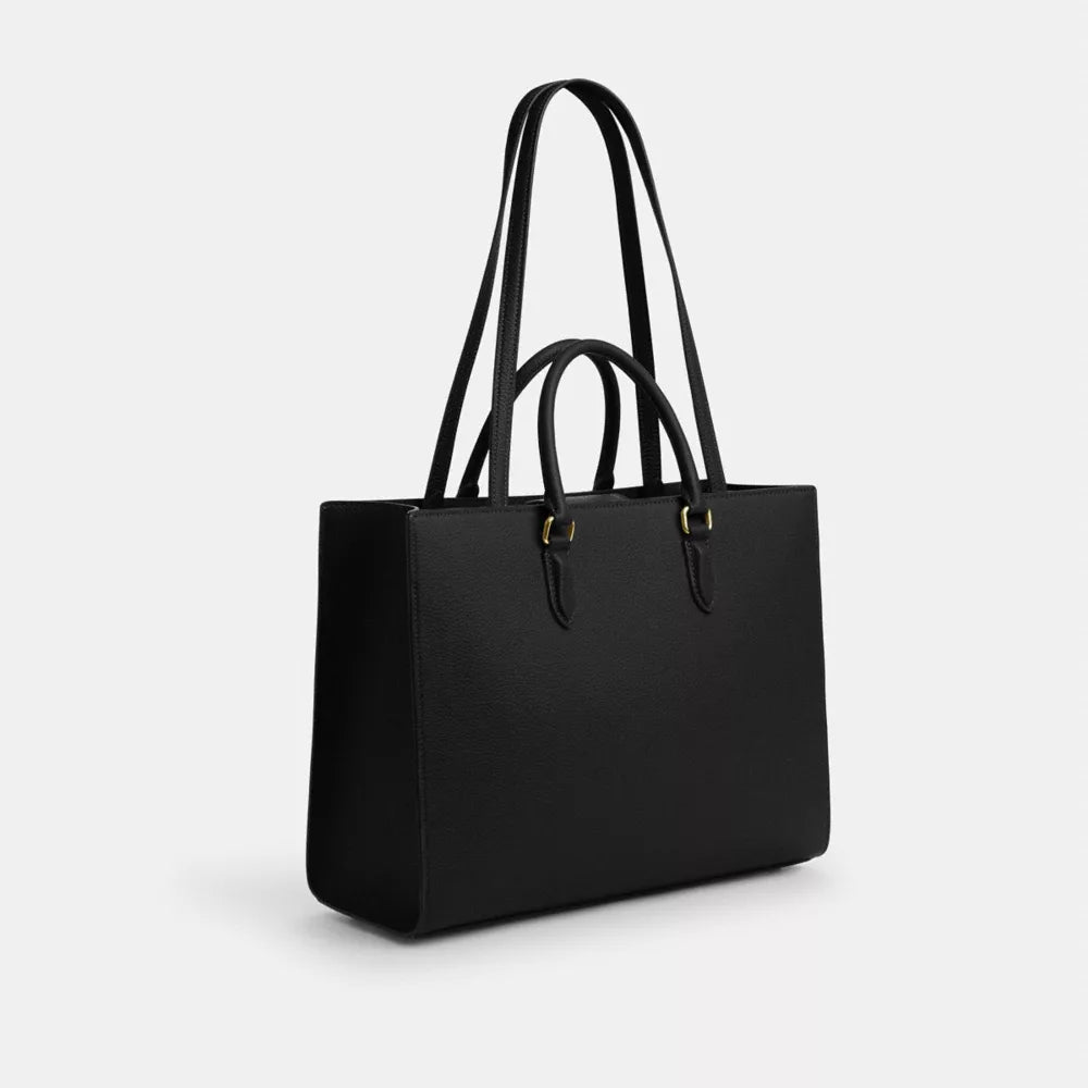 Maggie Tote Bag - Pebbled Leather/Gold/Black