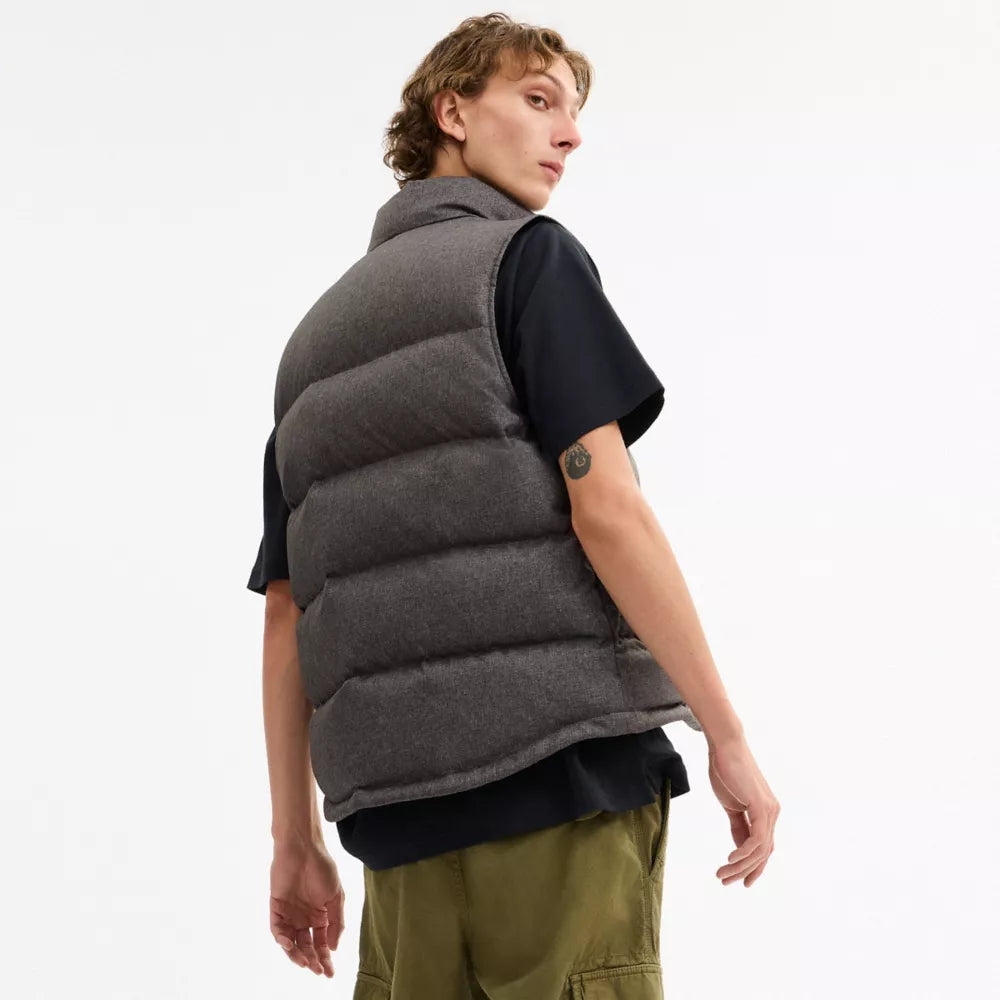 Solid Down Vest - Dark Heather Grey