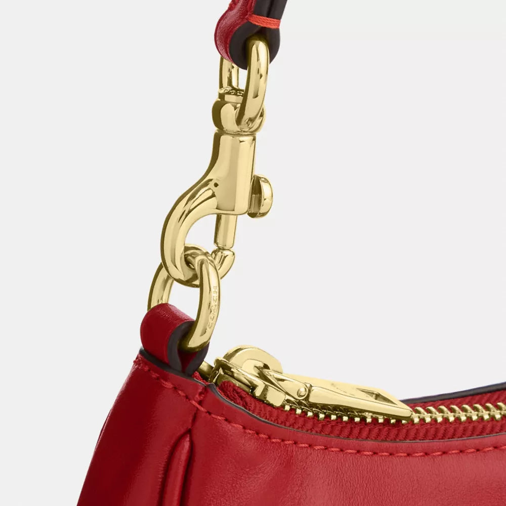 Soft Teri Mini Crossbody Bag - Smooth Leather/Gold/Poppy
