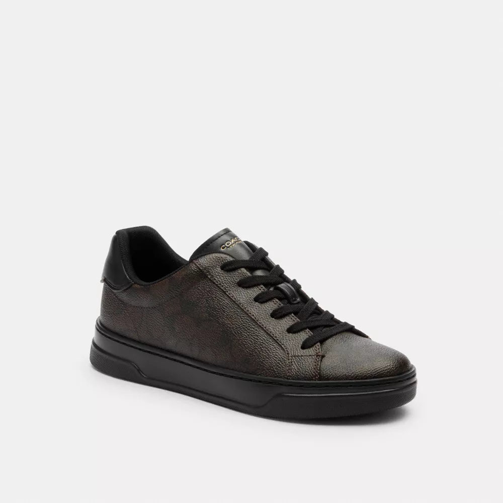 High Line Sneaker In Signature Canvas - Walnut & Black