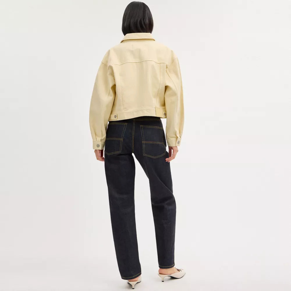 Garment Dyed Denim Jacket - Straw
