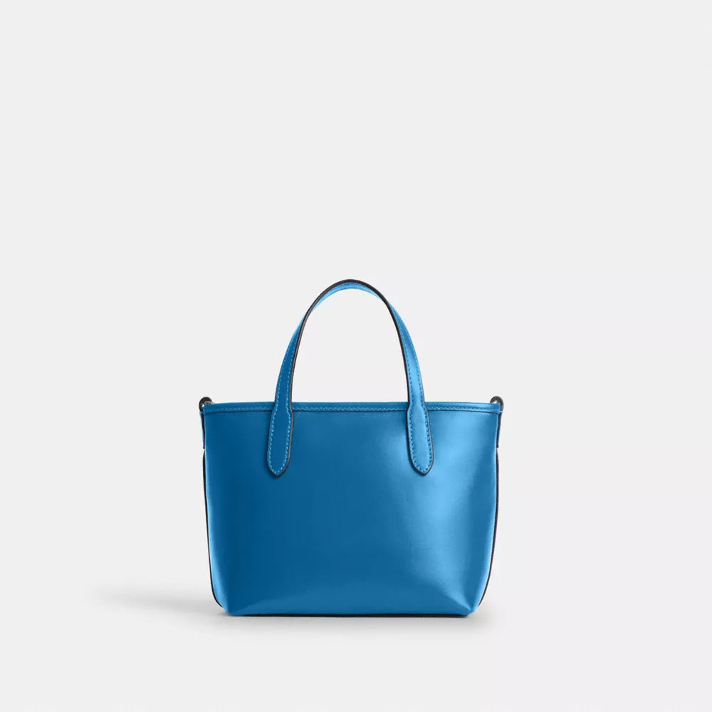City Mini Tote Bag - Smooth Leather/Silver/Blue Jay