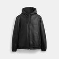 Reversible Leather Jacket In Recycled Polyester - Leather/Black