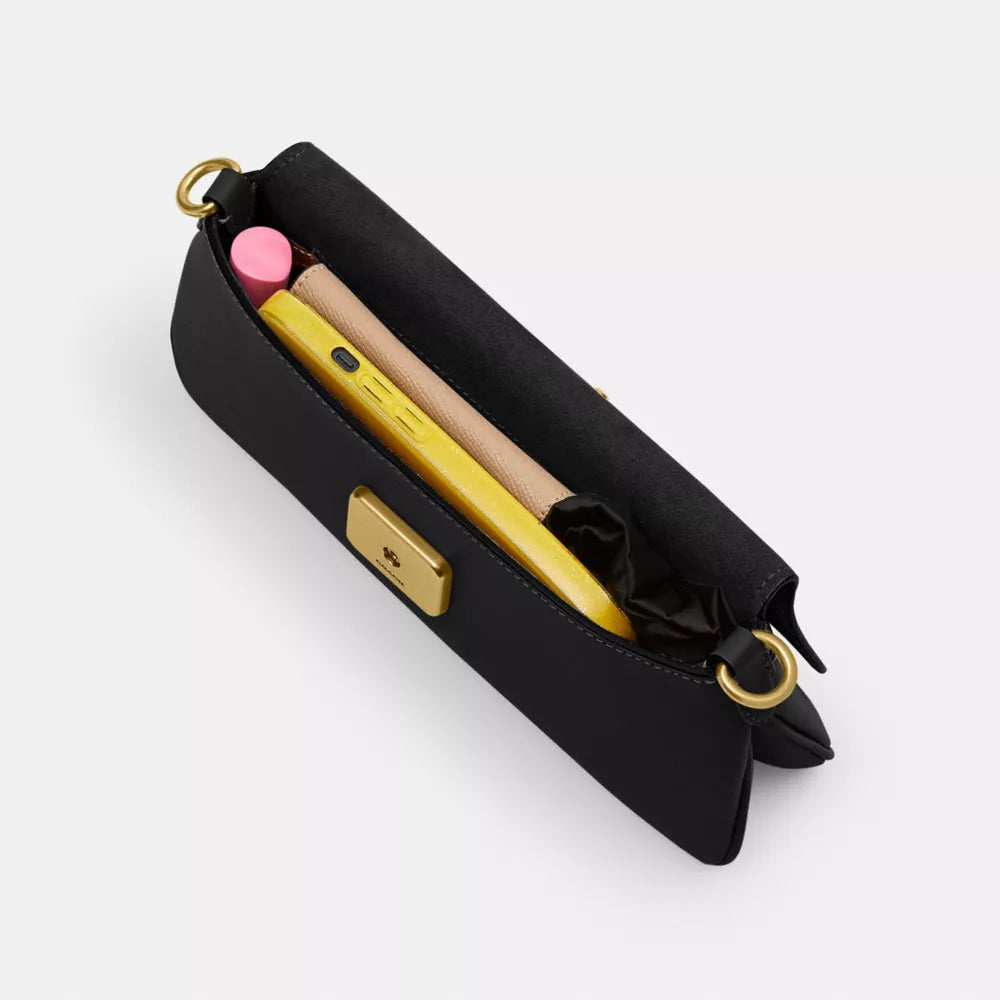 Jet Shoulder Bag - Smooth Leather/Brass/Black