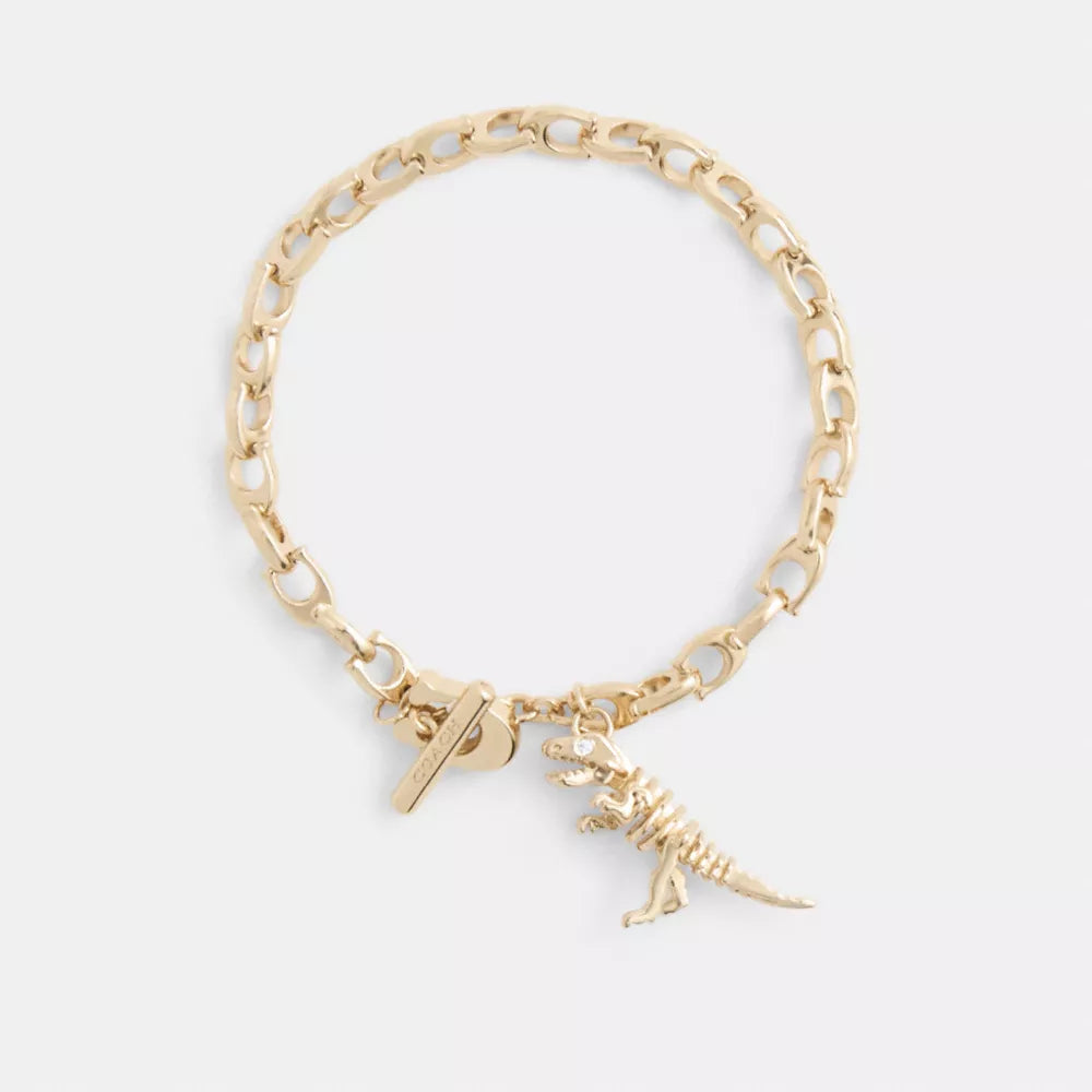 Skeletal Rexy Signature Chain Bracelet - Gold