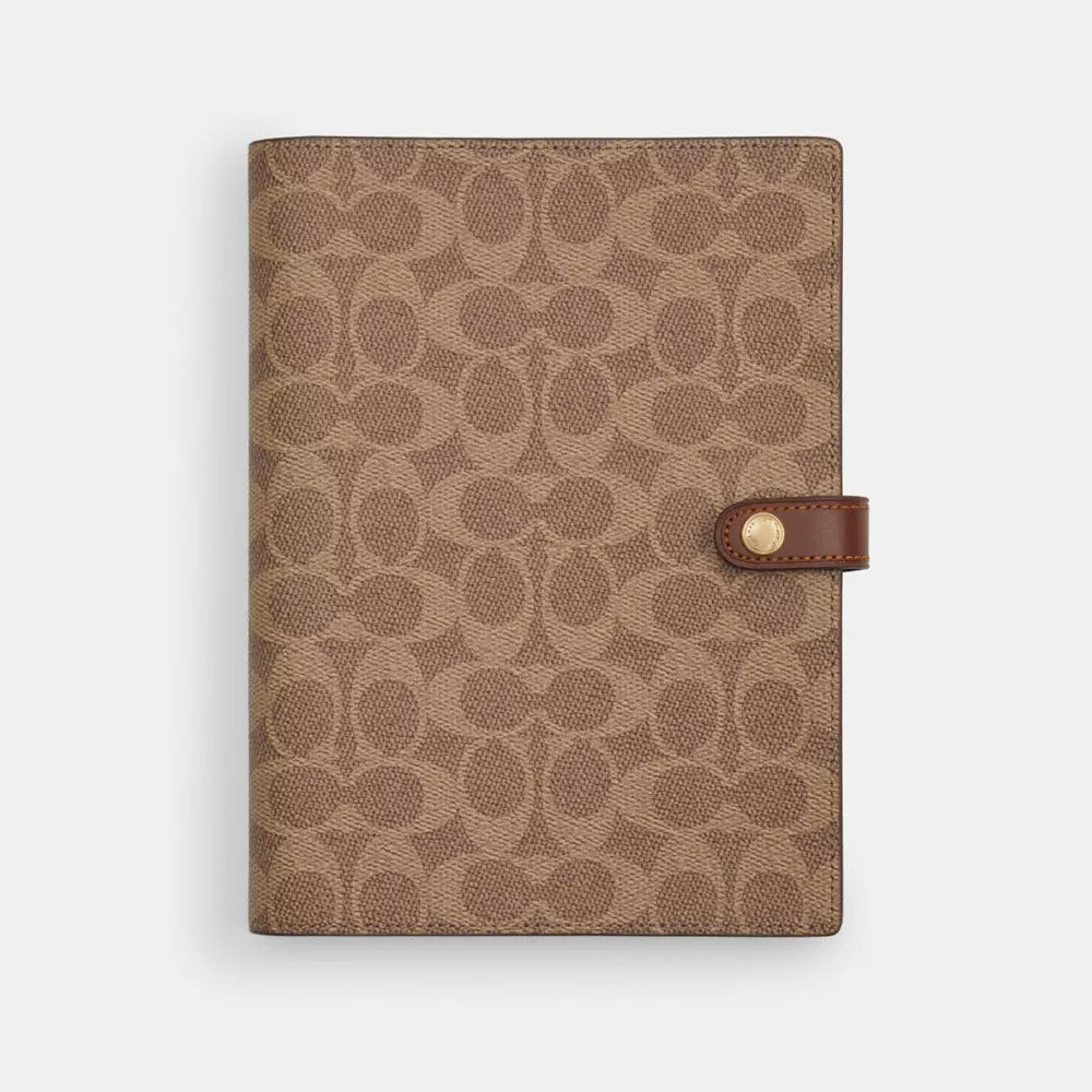 Notebook In Signature Canvas - Signature Canvas/Gold/Tan/Brown