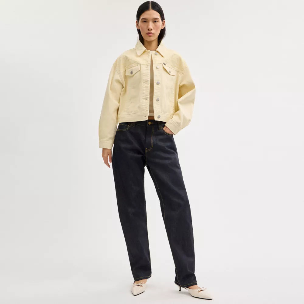 Garment Dyed Denim Jacket - Straw