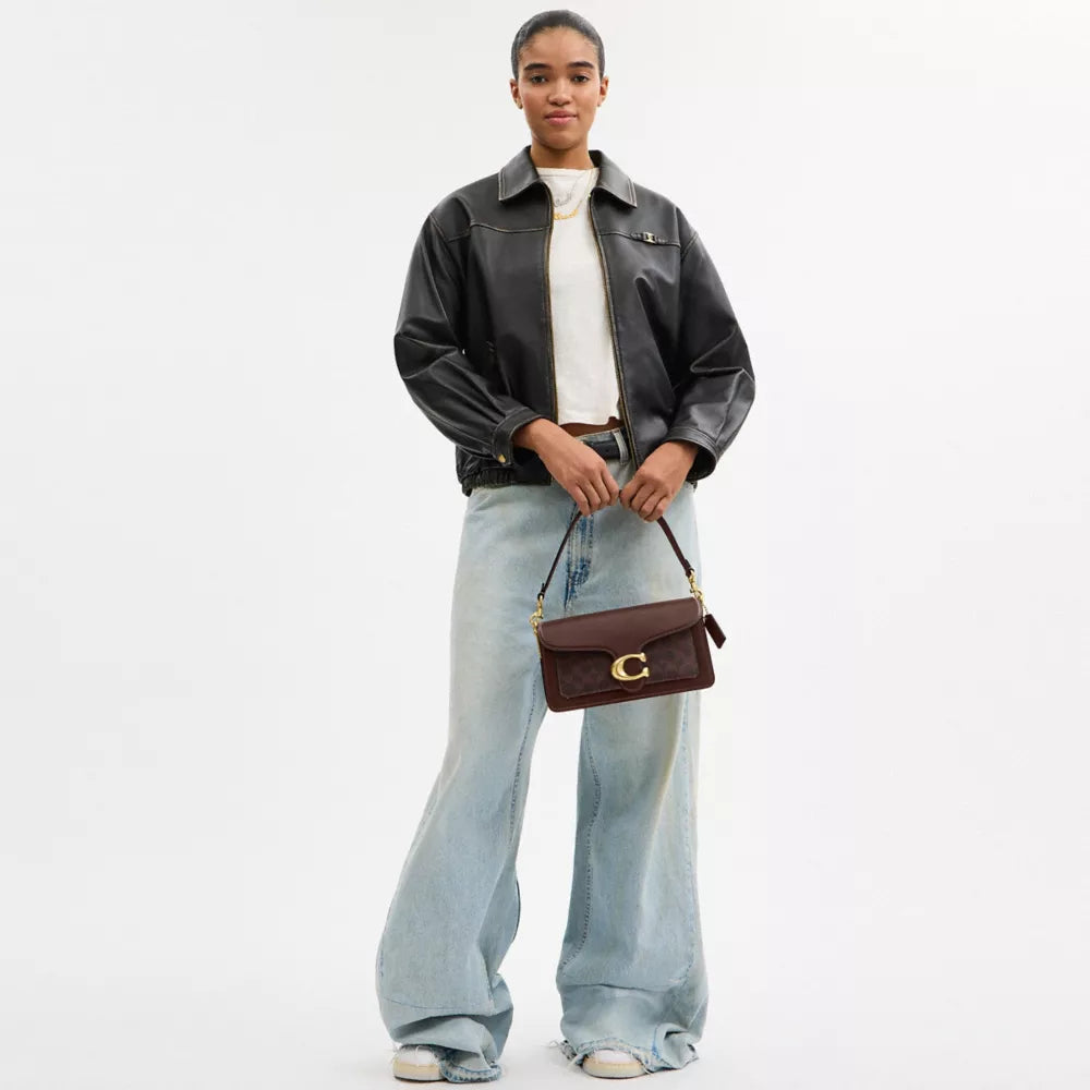 Tabby Shoulder Bag 26 In Signature Canvas - Brass/Maple