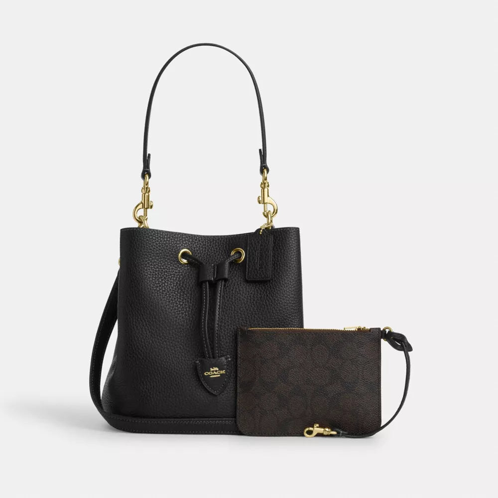 Rowan Bucket Bag - Gold/Black
