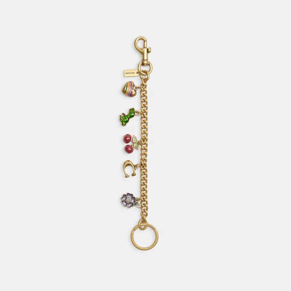 Motif Chain Bag Charm - Metal/Brass/Multi