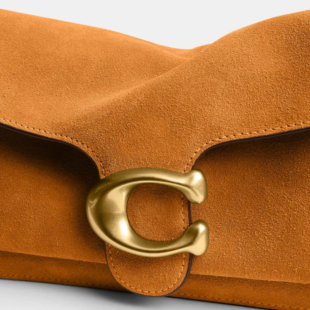 Tabby Shoulder Bag 26 - Suede/Brass/Marigold