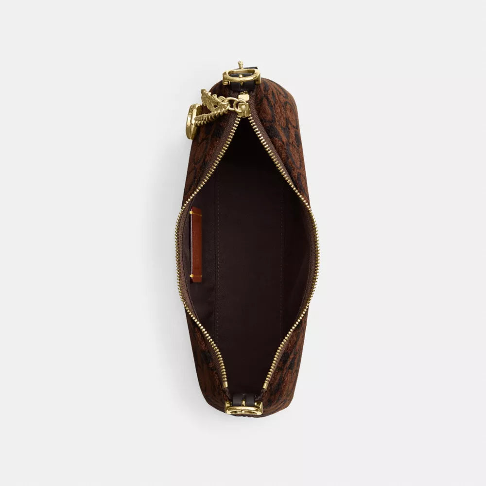 Emeilia Shoulder Bag In Signature Chenille - Signature Chenille/Gold/Truffle