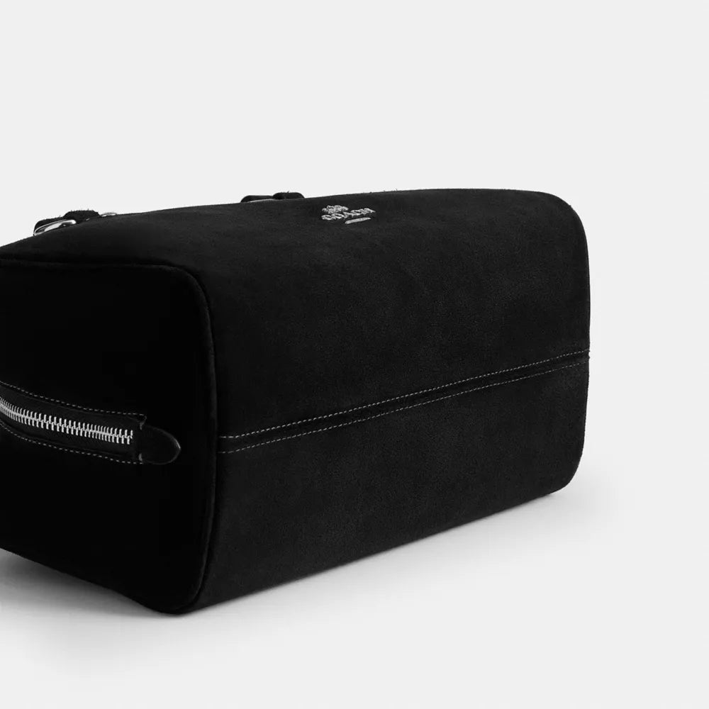 Sydney Shoulder Bag - Suede/Silver/BLACK