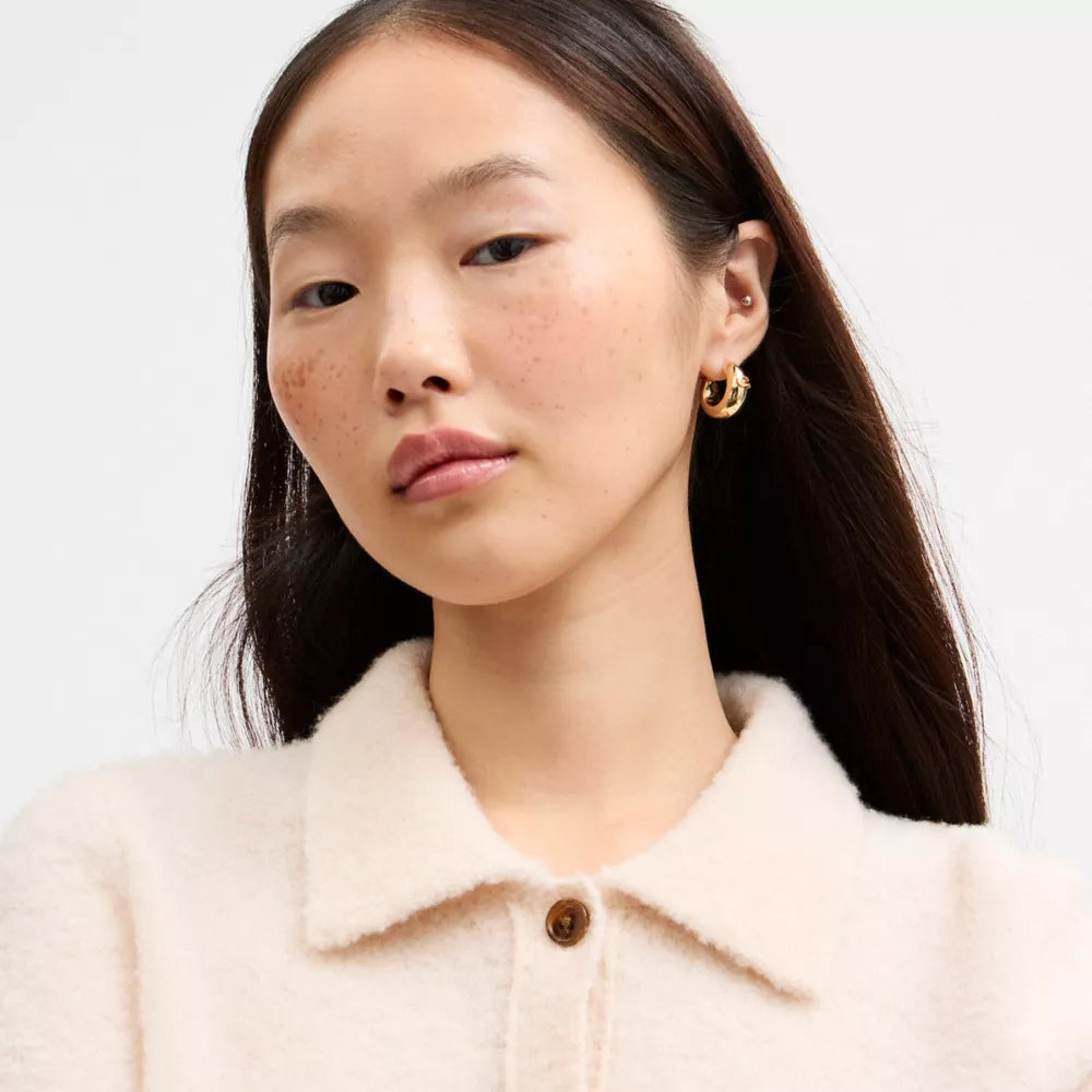 Signature Thick Hoop Earrings - Gold