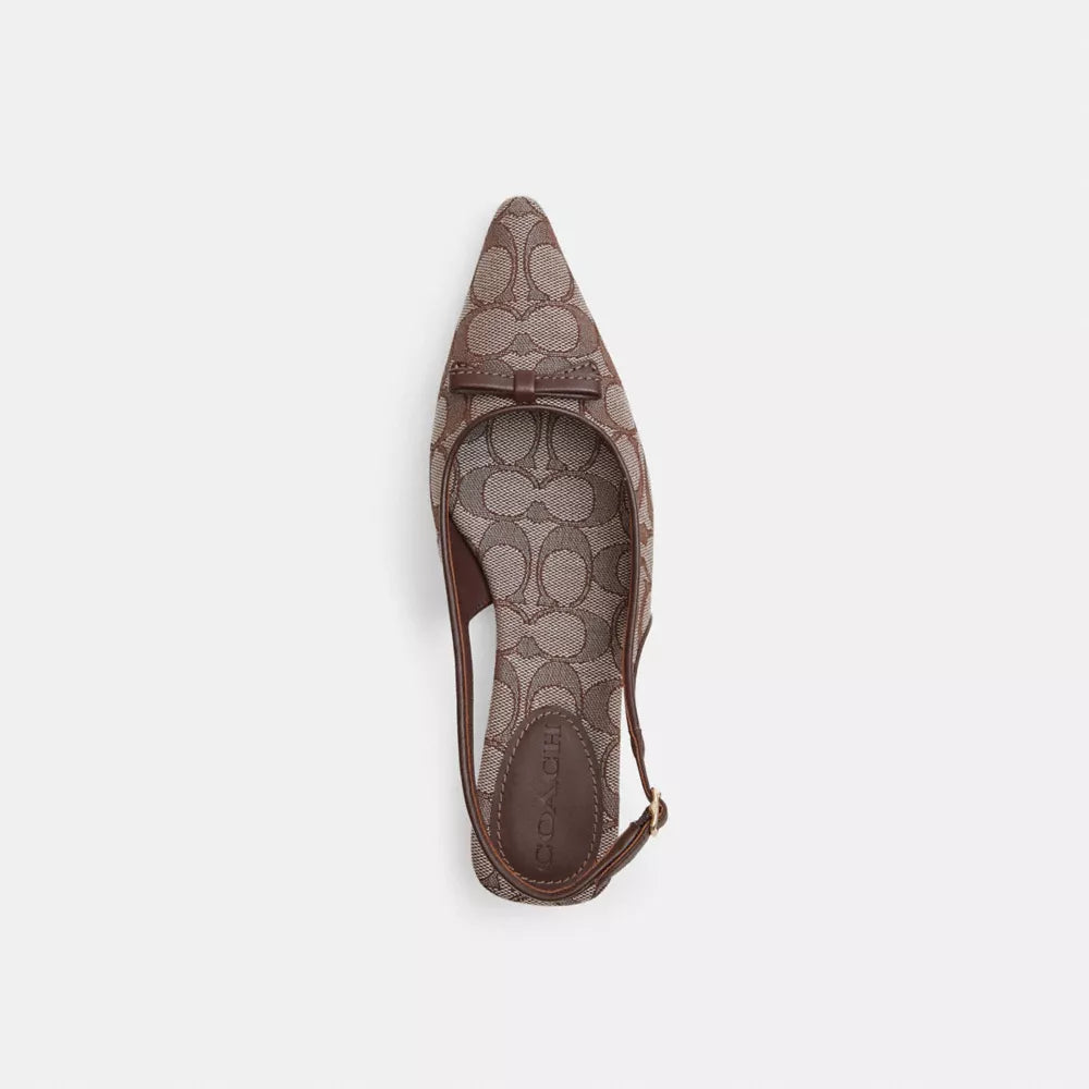 Bow Slingback Heel In Signature Jacquard - Oak/Maple