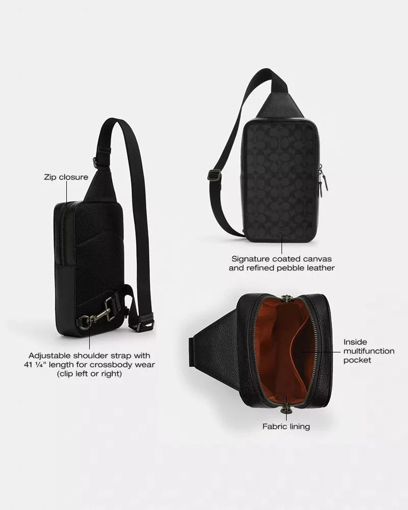 Sullivan Pack In Signature Canvas - Signature Canvas/Gunmetal/Charcoal/Black