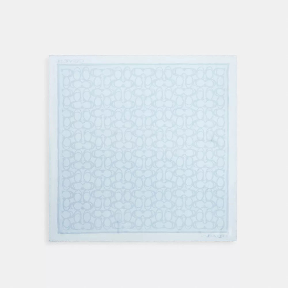 Jumbo Signature Silk Square Scarf - Light Blue