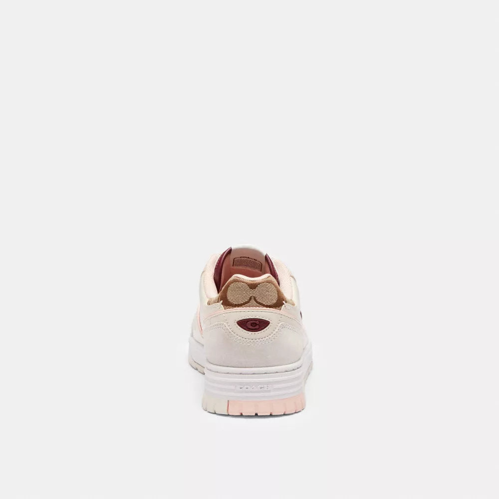 Soho Sneaker With Signature Jacquard - Chalk/Dark Cherry