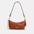 Caitlin Shoulder Bag With Quilting And Charm - Gold/Cinnamon