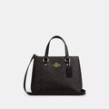 Station Carryall Bag In Signature Canvas - Gold/Walnut/Black