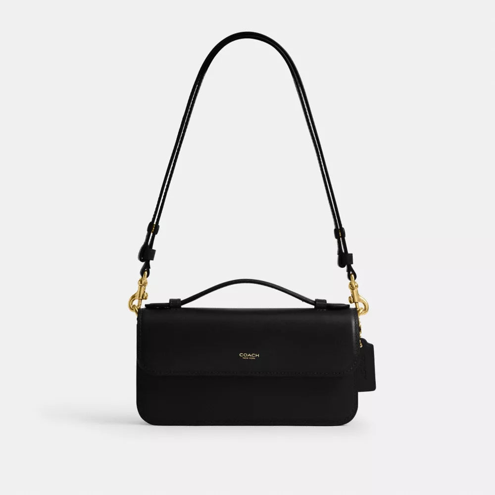New York Elora Top Handle Crossbody Bag - Smooth Leather/Brass/Black