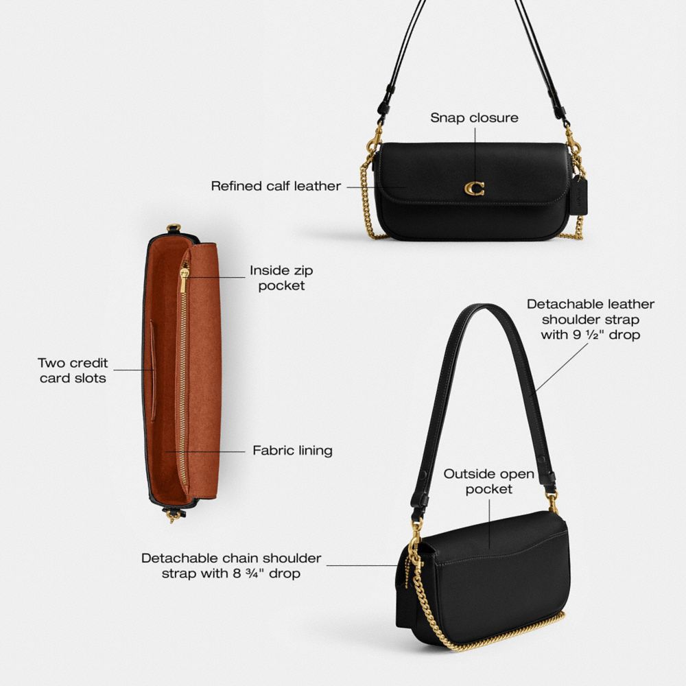 Brook Flap Chain Bag - Brass/Black