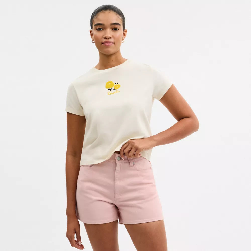 Colorful Signature Denim Shorts - Pink
