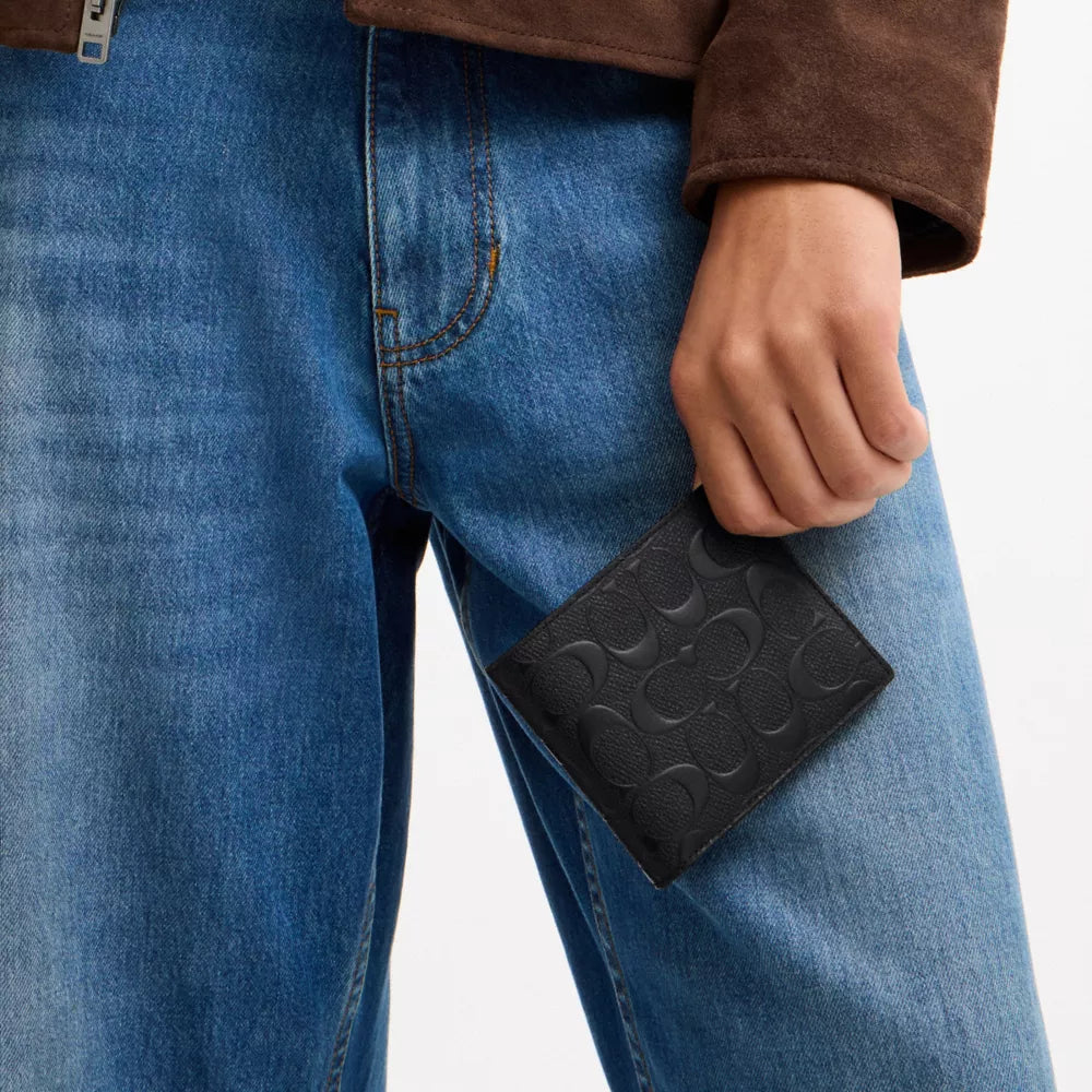3-In-1 Wallet In Signature Leather - Smooth Leather/Black