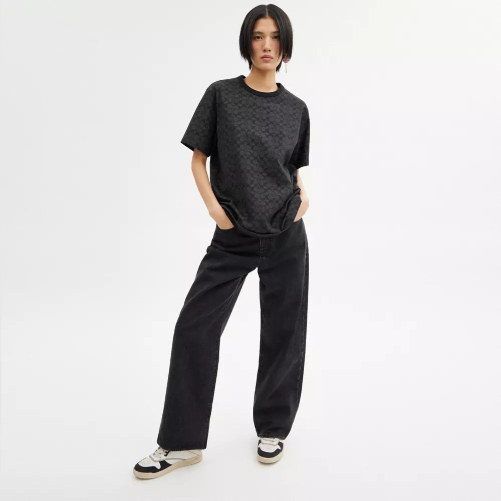 Signature T-Shirt In Organic Cotton - Charcoal Signature