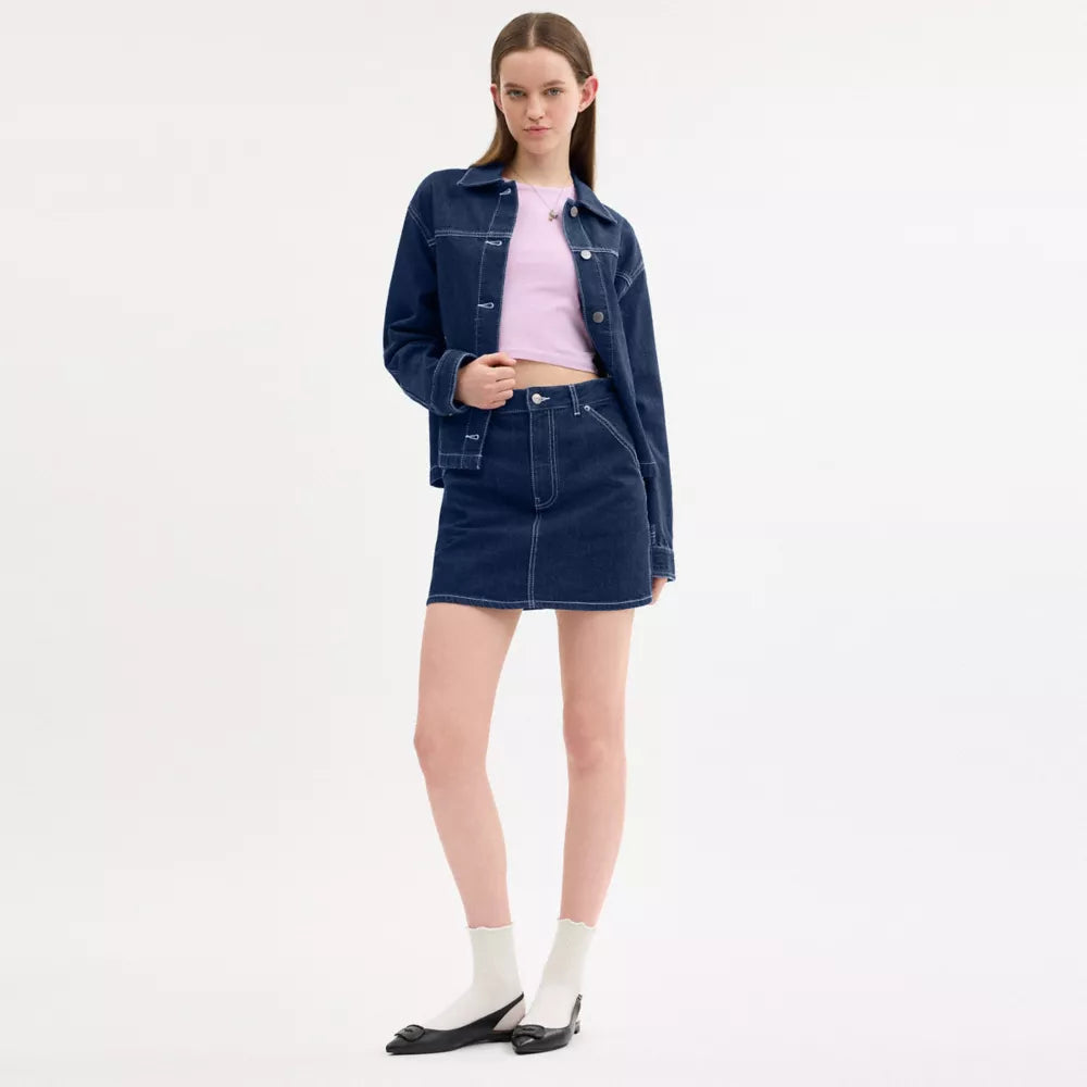 Denim Utility Skirt - Dark Denim