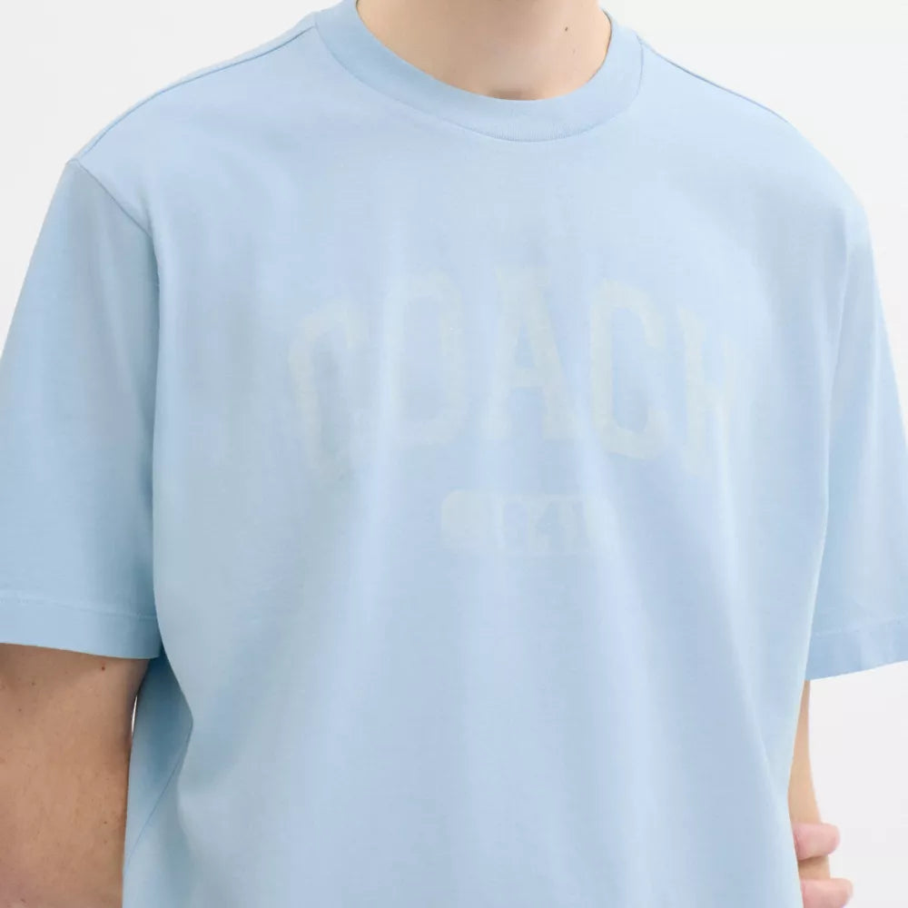 Sun Fade Easy T-Shirt In Organic Cotton - Cerulean Light Blue