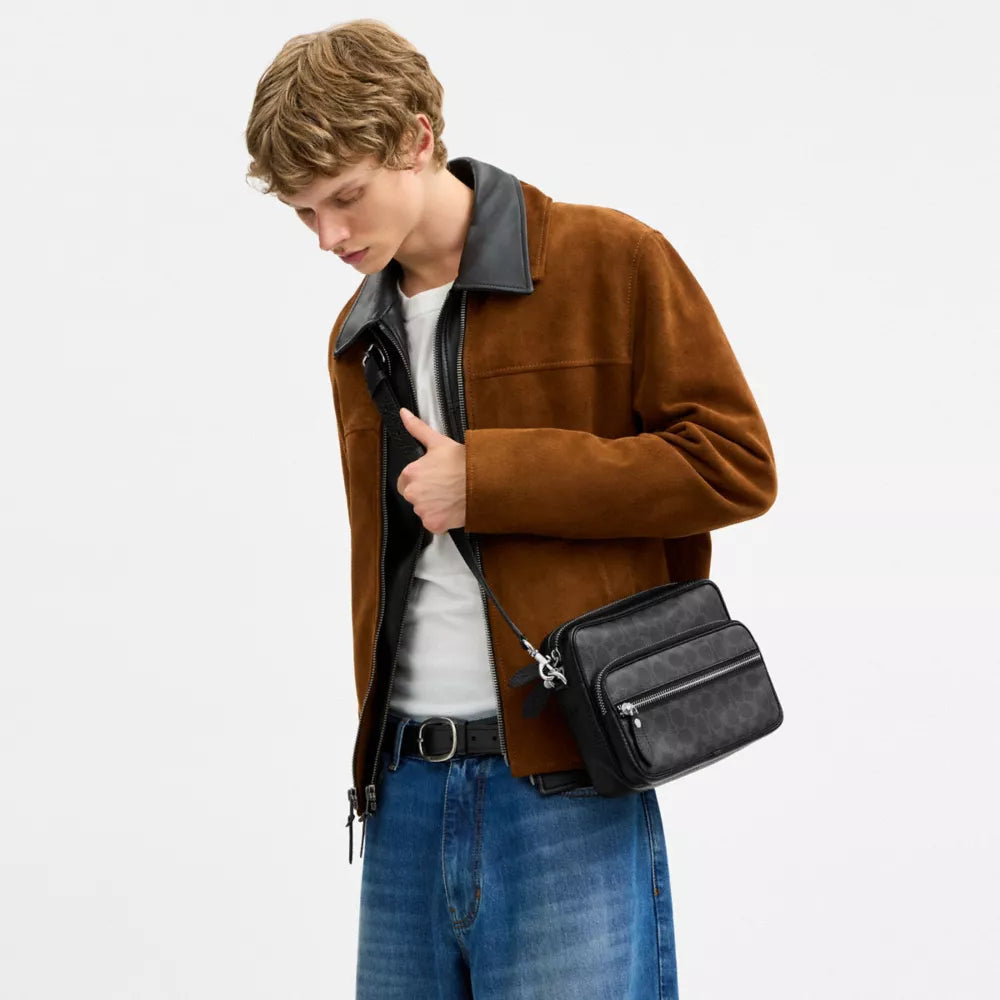 Dakota Crossbody Bag In Signature UpcraftedLeather - Black Signature