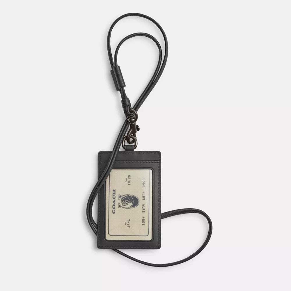 ID Lanyard In Signature Canvas - Charcoal