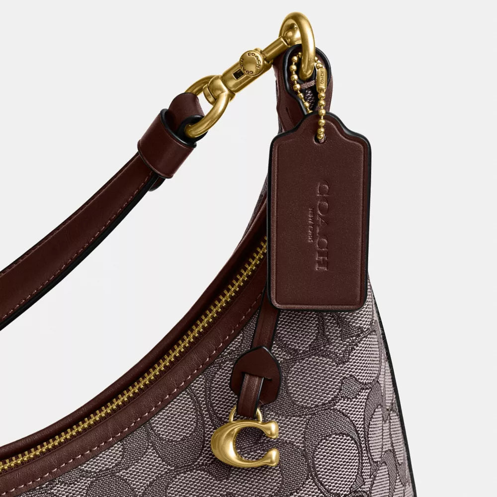 Juliet Shoulder Bag 38 In Signature Jacquard - Jacquard/Brass/Oak Maple