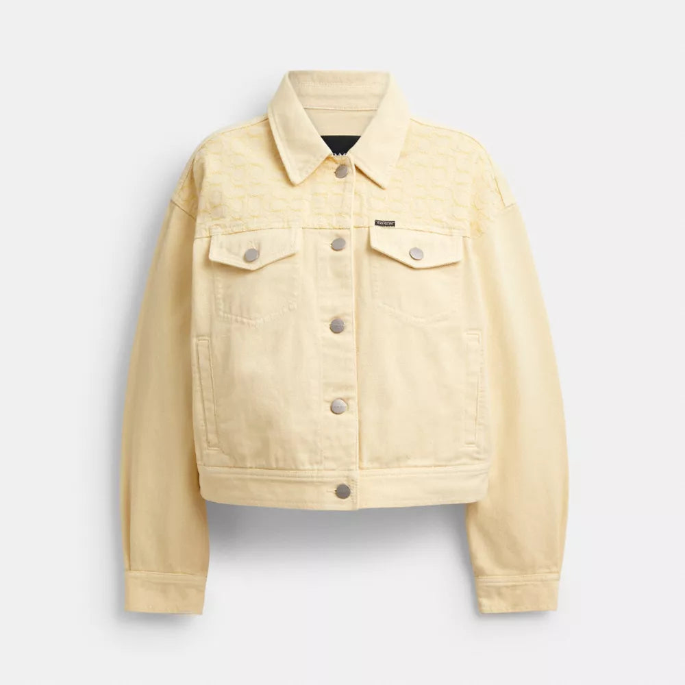 Garment Dyed Denim Jacket - Straw